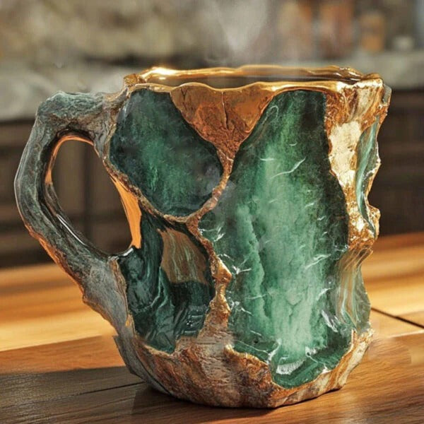 Geometric Coffee Mug with Faceted Design – Heat Resistant Crystal Look