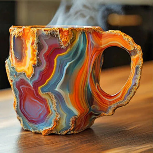 Geometric Coffee Mug with Faceted Design – Heat Resistant Crystal Look