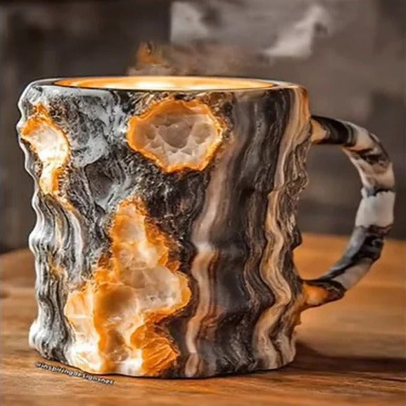 Geometric Coffee Mug with Faceted Design – Heat Resistant Crystal Look