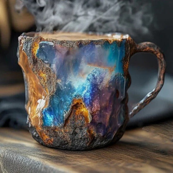 Geometric Coffee Mug with Faceted Design – Heat Resistant Crystal Look