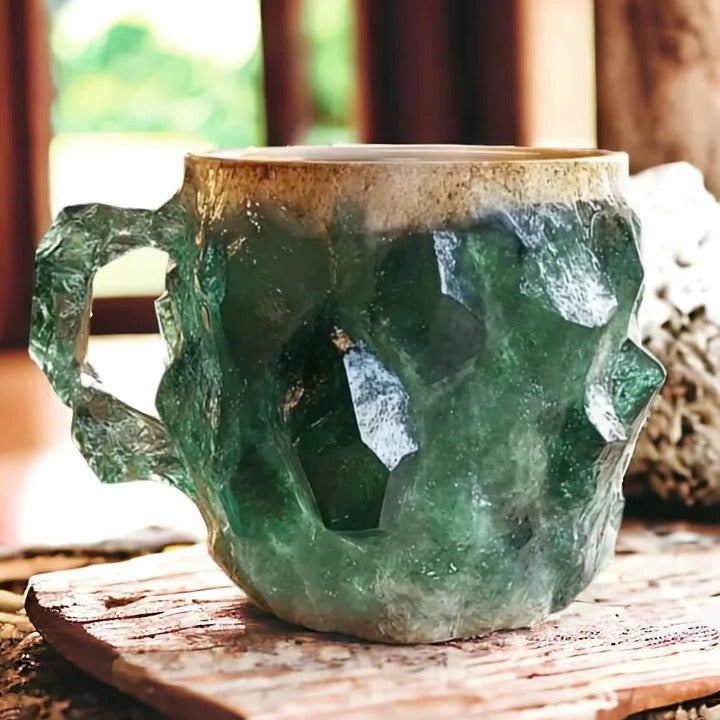Geometric Coffee Mug with Faceted Design – Heat Resistant Crystal Look