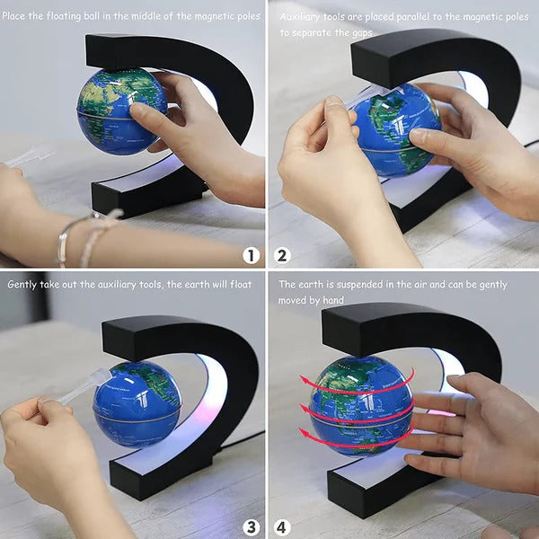 LED Illuminated Rotating Magnetic Levitation Globe Display