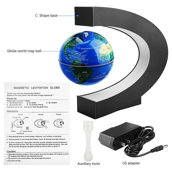 LED Illuminated Rotating Magnetic Levitation Globe Display