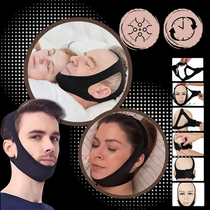 Adjustable Anti-Snoring Chin Strap for Sleep Apnea Relief – Breathable Jaw Support for Adults