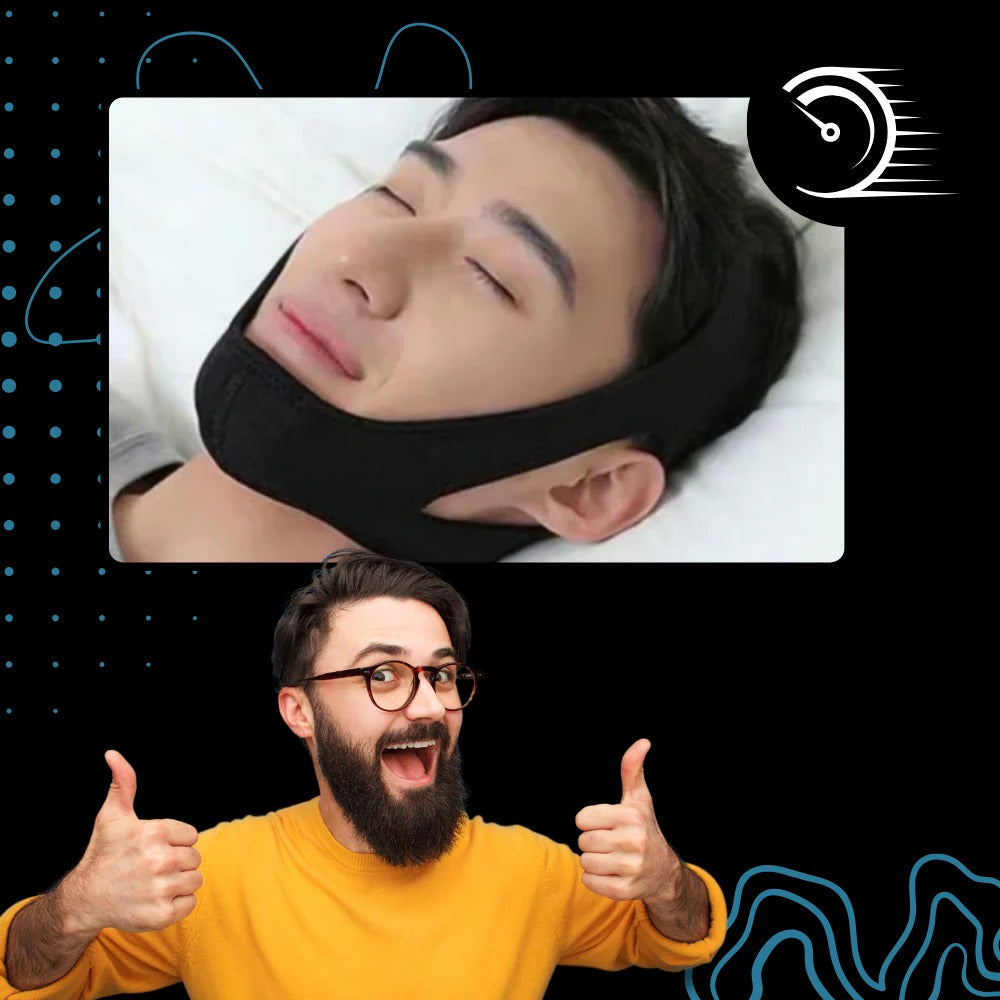 Adjustable Anti-Snoring Chin Strap for Sleep Apnea Relief – Breathable Jaw Support for Adults