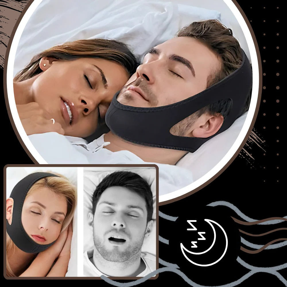 Adjustable Anti-Snoring Chin Strap for Sleep Apnea Relief – Breathable Jaw Support for Adults