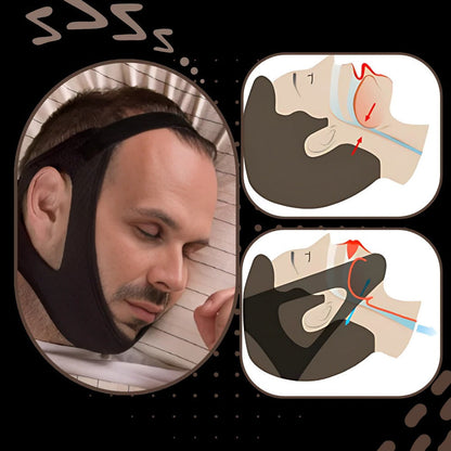 Adjustable Anti-Snoring Chin Strap for Sleep Apnea Relief – Breathable Jaw Support for Adults