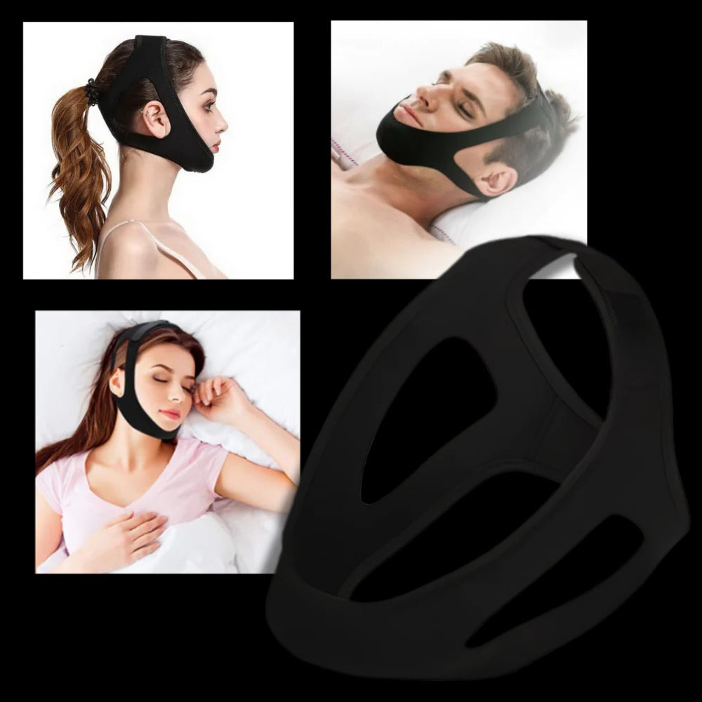 Adjustable Anti-Snoring Chin Strap for Sleep Apnea Relief – Breathable Jaw Support for Adults