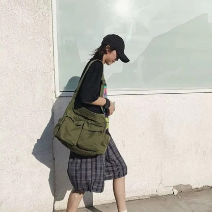 Large Crossbody Messenger Bag for Women - Adjustable Strap, Laptop Fit