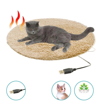 15.7-Inch Round Heated Pet Bed Mat for Cats and Dogs – Constant Temperature