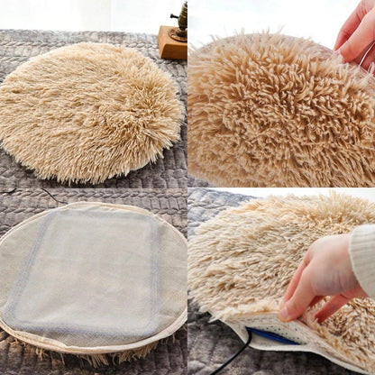 15.7-Inch Round Heated Pet Bed Mat for Cats and Dogs – Constant Temperature
