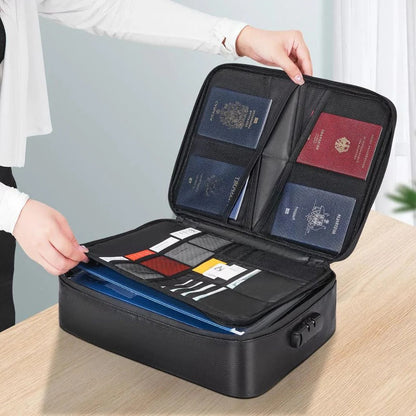 Fire-Resistant Waterproof Safe Bag for Documents and Cash, 2000°F, 3 Compartments, 14.17 x 10.63 in