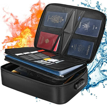 Fire-Resistant Waterproof Safe Bag for Documents and Cash, 2000°F, 3 Compartments, 14.17 x 10.63 in