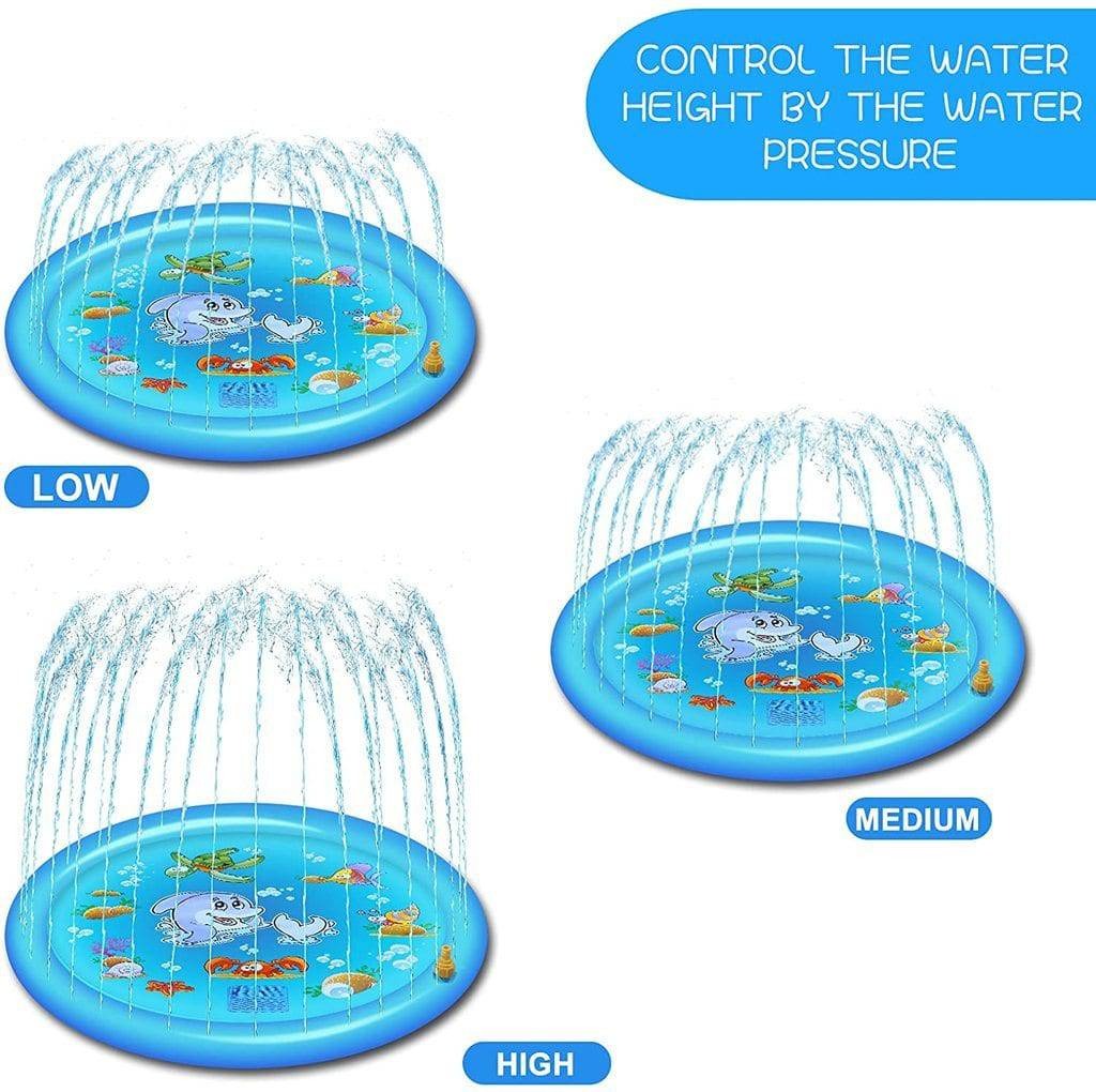 68-Inch Water Play Mat with Adjustable Fountain and Safety Edge
