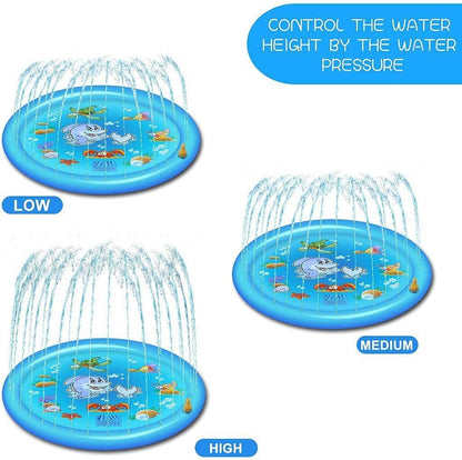 68-Inch Water Play Mat with Adjustable Fountain and Safety Edge