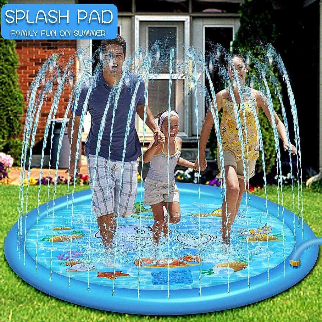 68-Inch Water Play Mat with Adjustable Fountain and Safety Edge