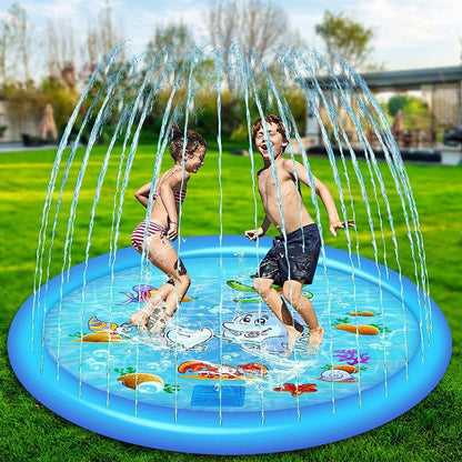 68-Inch Water Play Mat with Adjustable Fountain and Safety Edge