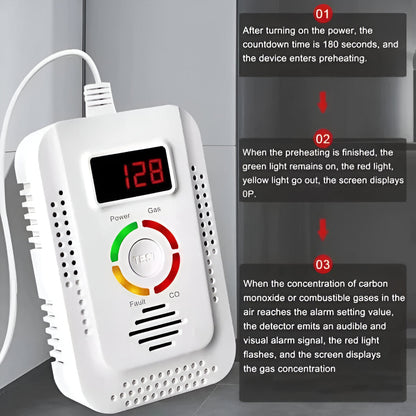 Reliable Gas and Carbon Monoxide Alert System with Display