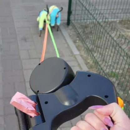 Dual Canine Leash with LED Light and Tangle-Free Design