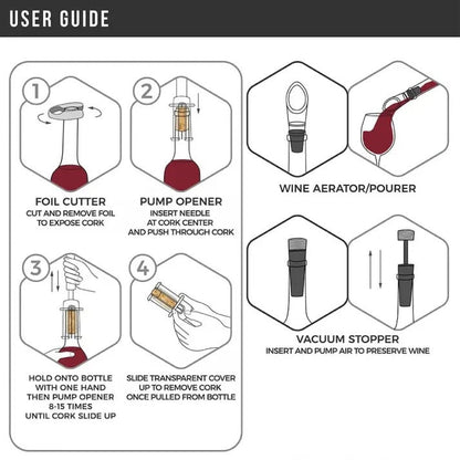 Effortless Wine Opener Kit with Air Pressure Mechanism
