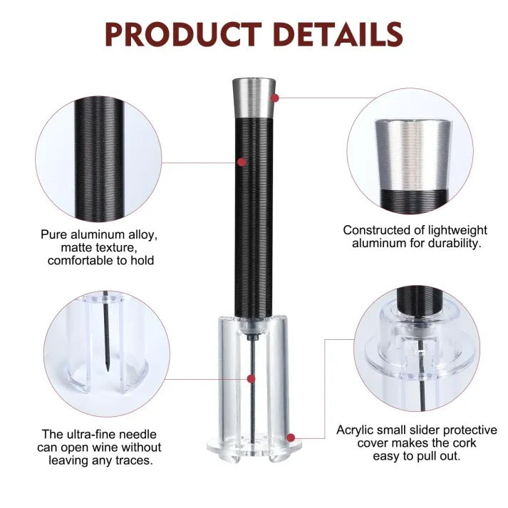 Effortless Wine Opener Kit with Air Pressure Mechanism