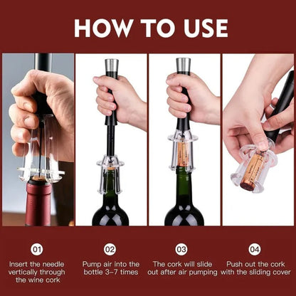 Effortless Wine Opener Kit with Air Pressure Mechanism