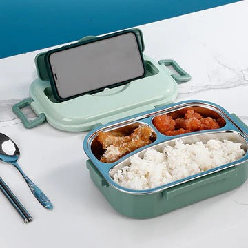 Compact Insulated Lunch Box with Multiple Compartments
