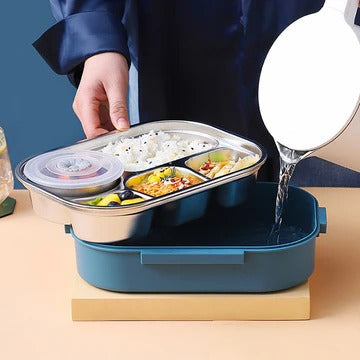 Compact Insulated Lunch Box with Multiple Compartments