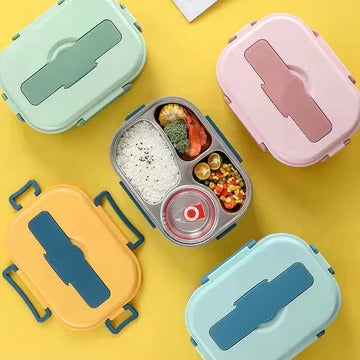 Compact Insulated Lunch Box with Multiple Compartments