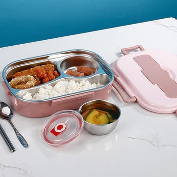 Compact Insulated Lunch Box with Multiple Compartments