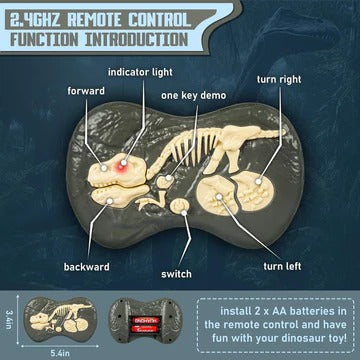 Interactive Dinosaur Toy with Remote Control, Sounds, and Lights