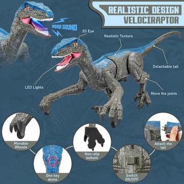 Interactive Dinosaur Toy with Remote Control, Sounds, and Lights