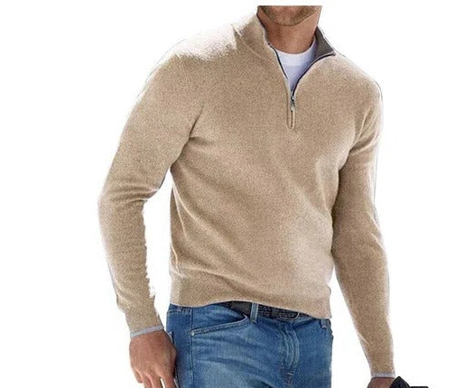 Men's Luxe Cashmere Zip-Up Sweater for All Seasons