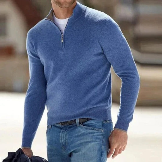 Men's Luxe Cashmere Zip-Up Sweater for All Seasons