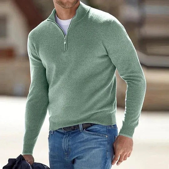 Men's Luxe Cashmere Zip-Up Sweater for All Seasons