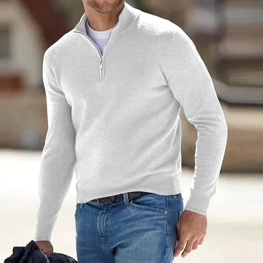 Men's Luxe Cashmere Zip-Up Sweater for All Seasons
