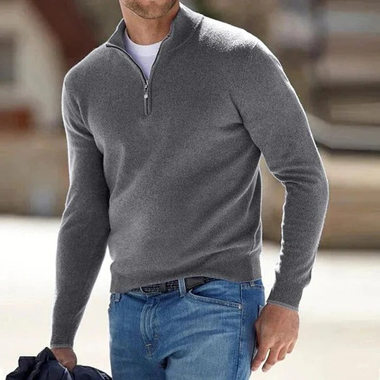 Men's Luxe Cashmere Zip-Up Sweater for All Seasons