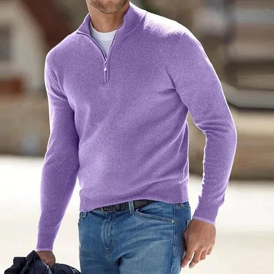 Men's Luxe Cashmere Zip-Up Sweater for All Seasons