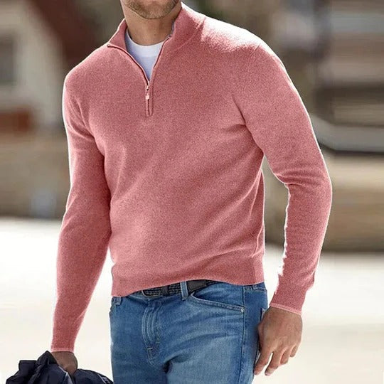 Men's Luxe Cashmere Zip-Up Sweater for All Seasons