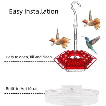 Durable Outdoor Hummingbird Feeder with Ant-Guard Design