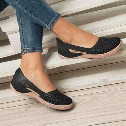 Women’s Comfort Fit Slip-On Flats with Spacious Toe Box