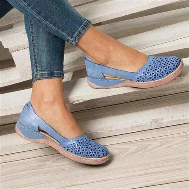 Women’s Comfort Fit Slip-On Flats with Spacious Toe Box