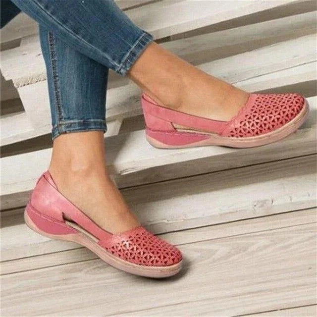 Women’s Comfort Fit Slip-On Flats with Spacious Toe Box