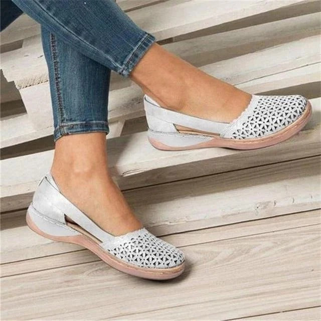 Women’s Comfort Fit Slip-On Flats with Spacious Toe Box