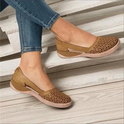 Women’s Comfort Fit Slip-On Flats with Spacious Toe Box