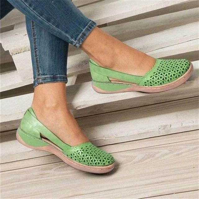 Women’s Comfort Fit Slip-On Flats with Spacious Toe Box
