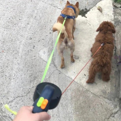 Dual Dog Leash with Safety LED Light and Tangle-Free Design
