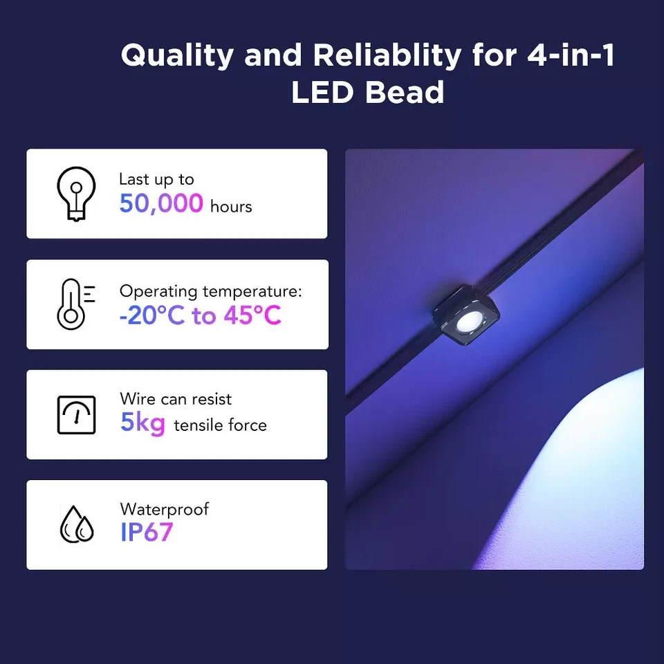 100ft All-Weather Roofline Smart Light Strand with App Control