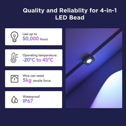 100ft All-Weather Roofline Smart Light Strand with App Control