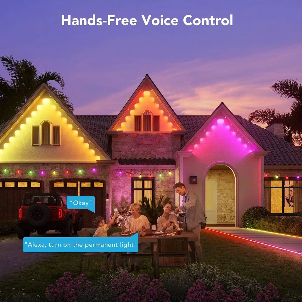 100ft All-Weather Roofline Smart Light Strand with App Control